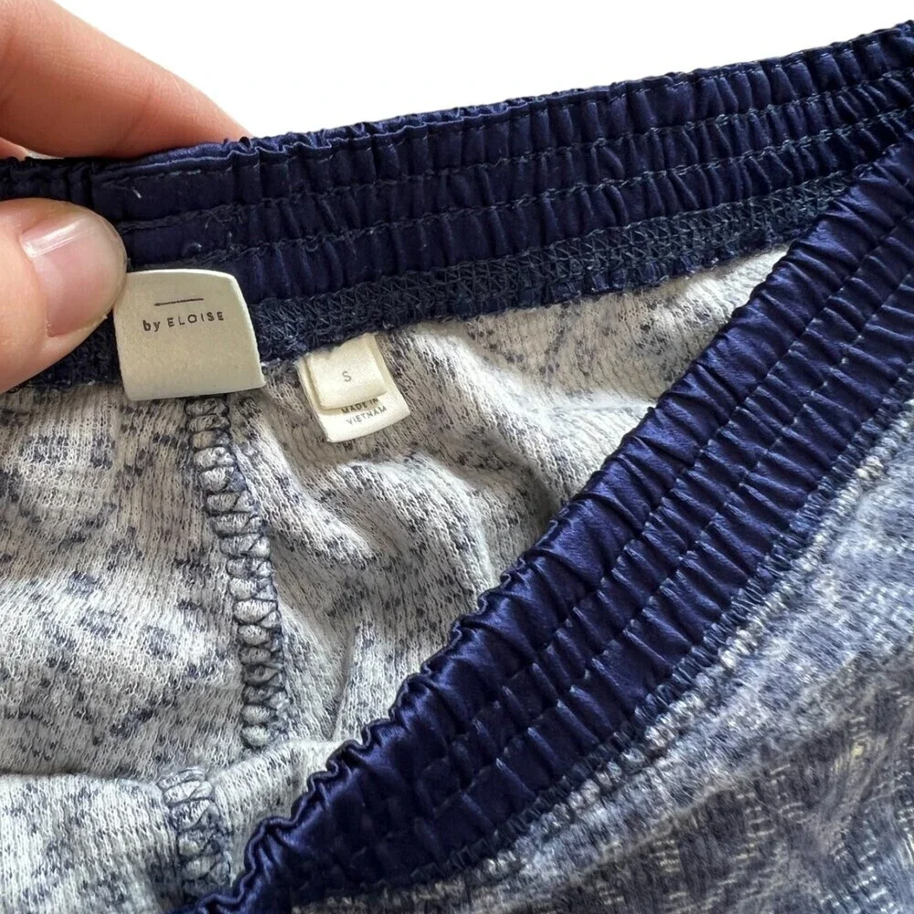 E by Eloise Blue Geometric Lounge Sleep Pants S